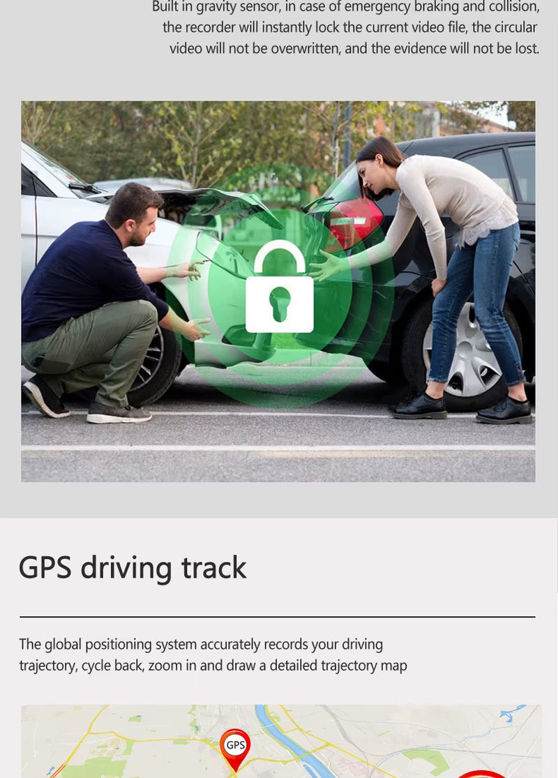 10-Inch for Car Touch Screen Video Recorder Rearview Mirror Dash Cam Front and Rear Camera Mirror DVR （Rear Camera Optional）